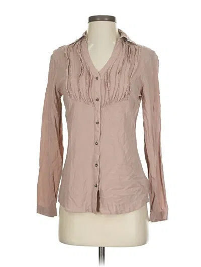 Pre-owned Express Long Sleeve Blouse In Tan