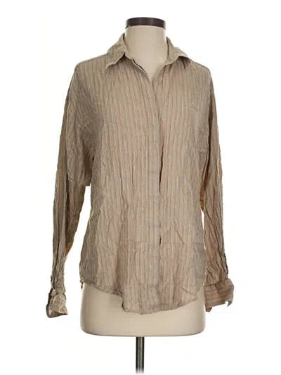 Pre-owned Express Long Sleeve Blouse In Tan