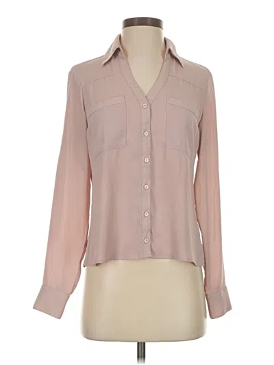 Pre-owned Express Long Sleeve Blouse In Tan