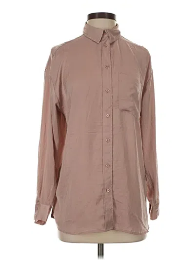Pre-owned Express Long Sleeve Blouse In Tan