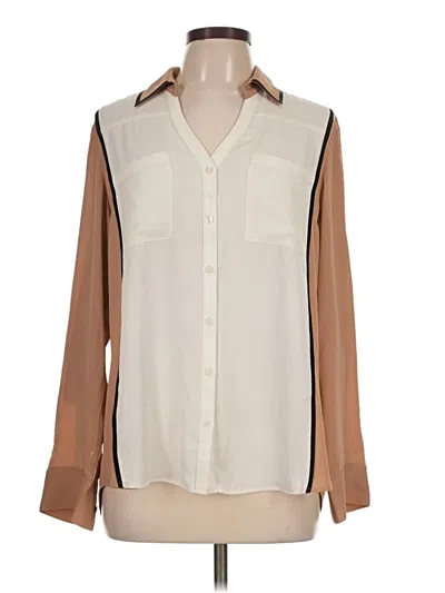 Pre-owned Express Long Sleeve Blouse In Tan