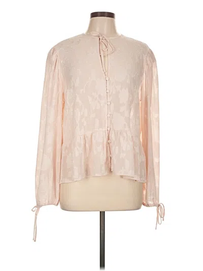 Express Long Sleeve Blouse In Tan