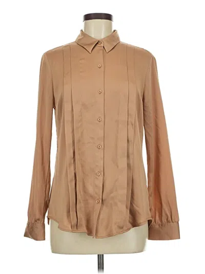 Pre-owned Express Long Sleeve Blouse In Tan