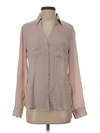 Pre-owned Express Long Sleeve Blouse In Tan