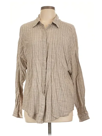 Pre-owned Express Long Sleeve Blouse In Tan