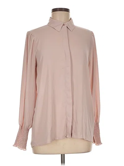 Pre-owned Express Long Sleeve Blouse In Tan