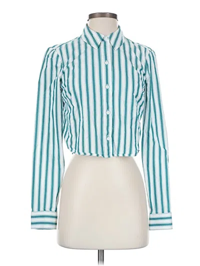 Pre-owned Express Long Sleeve Blouse In Teal