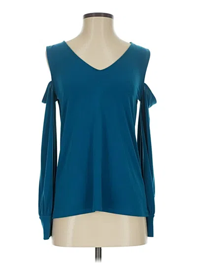 Pre-owned Express Long Sleeve Blouse In Teal