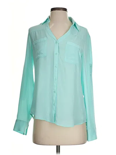 Pre-owned Express Long Sleeve Blouse In Teal