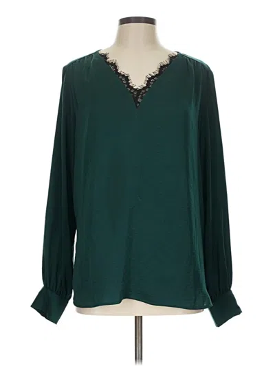 Pre-owned Express Long Sleeve Blouse In Teal