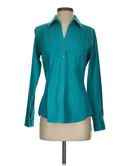 Pre-owned Express Long Sleeve Blouse In Teal