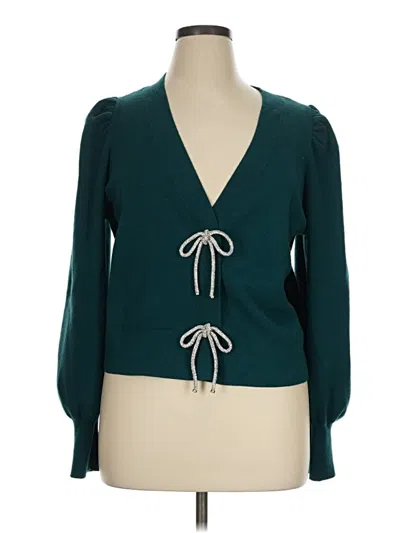 Pre-owned Express Long Sleeve Blouse In Teal