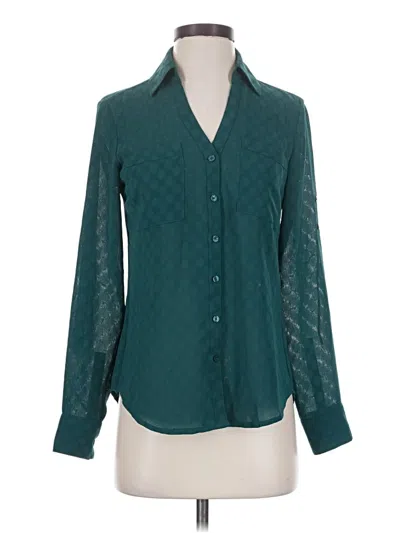 Pre-owned Express Long Sleeve Blouse In Teal