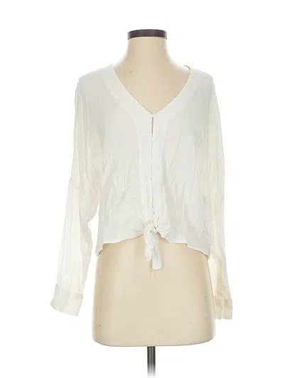 Pre-owned Express Long Sleeve Blouse In White
