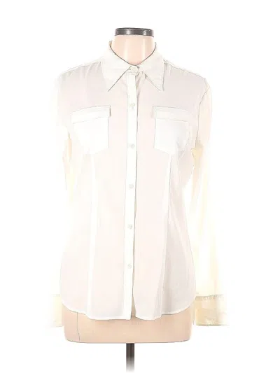 Pre-owned Express Long Sleeve Blouse In White