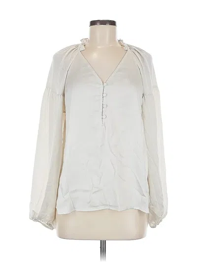 Pre-owned Express Long Sleeve Blouse In White