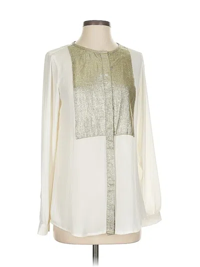 Pre-owned Express Long Sleeve Blouse In White