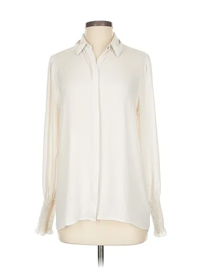 Pre-owned Express Long Sleeve Blouse In White