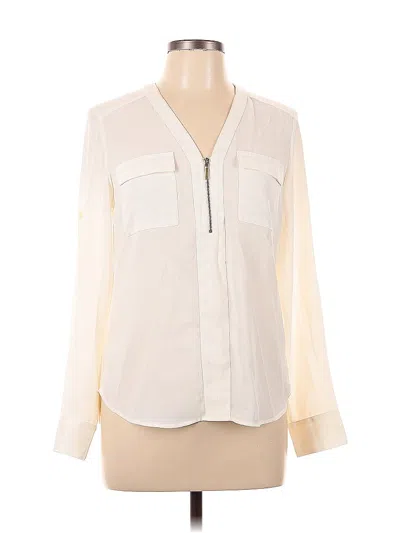 Pre-owned Express Long Sleeve Blouse In White