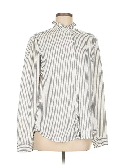 Pre-owned Express Long Sleeve Blouse In White