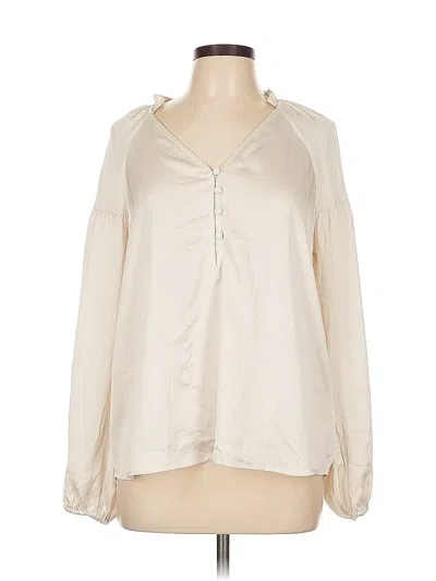 Pre-owned Express Long Sleeve Blouse In White