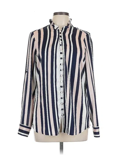 Pre-owned Express Long Sleeve Blouse In White