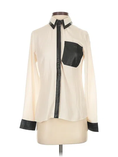 Pre-owned Express Long Sleeve Blouse In White