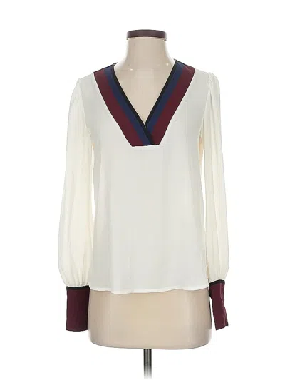 Pre-owned Express Long Sleeve Blouse In White