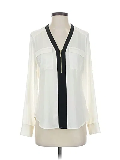 Pre-owned Express Long Sleeve Blouse In White