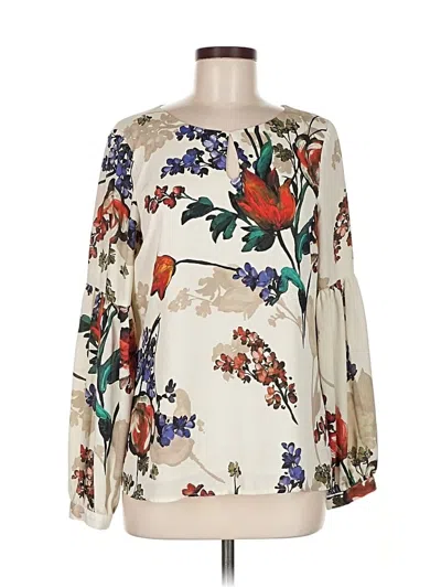 Pre-owned Express Long Sleeve Blouse In White