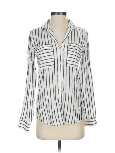 Pre-owned Express Long Sleeve Blouse In White