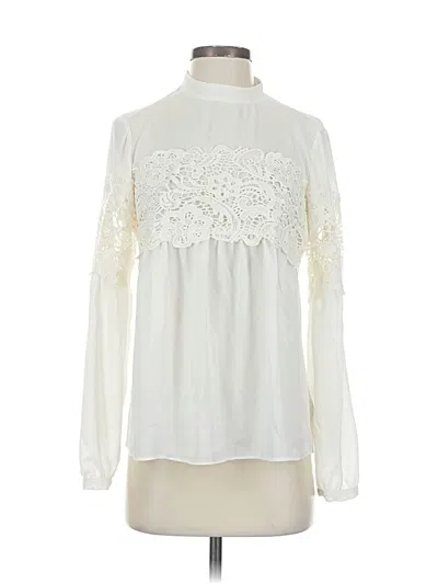 Pre-owned Express Long Sleeve Blouse In White