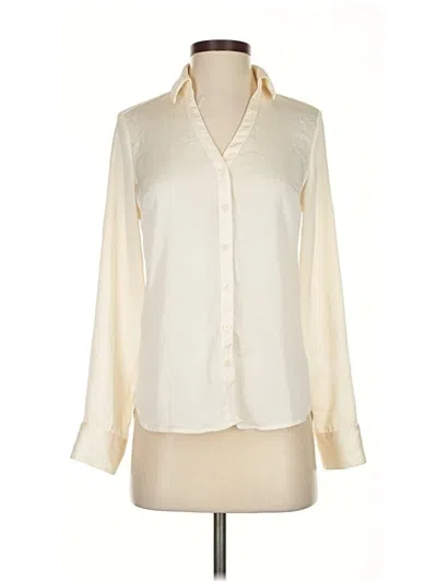 Pre-owned Express Long Sleeve Blouse In White