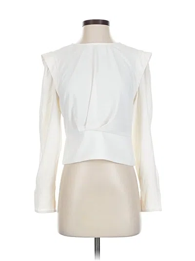 Pre-owned Express Long Sleeve Blouse In White