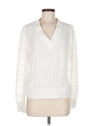Pre-owned Express Long Sleeve Blouse In White