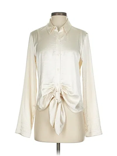 Pre-owned Express Long Sleeve Blouse In White
