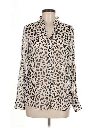Pre-owned Express Long Sleeve Blouse In White