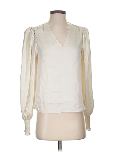 Pre-owned Express Long Sleeve Blouse In White
