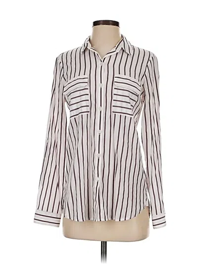 Pre-owned Express Long Sleeve Blouse In White