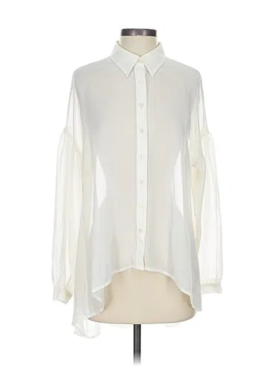 Pre-owned Express Long Sleeve Blouse In White