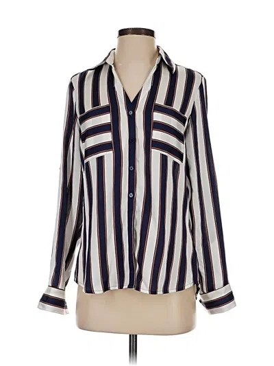 Pre-owned Express Long Sleeve Blouse In White