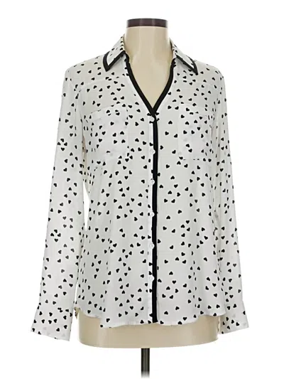 Pre-owned Express Long Sleeve Blouse In White