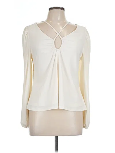 Pre-owned Express Long Sleeve Blouse In White