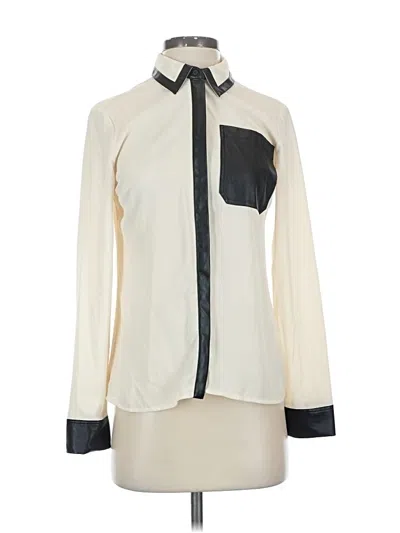 Pre-owned Express Long Sleeve Blouse In White