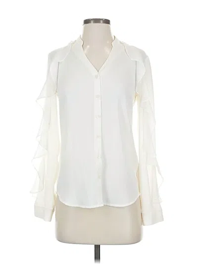 Pre-owned Express Long Sleeve Blouse In White