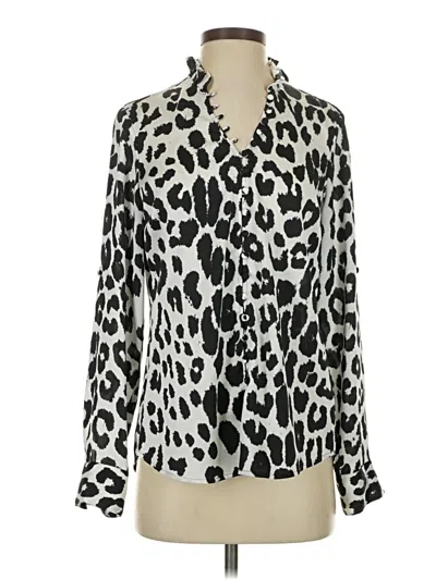 Pre-owned Express Long Sleeve Blouse In White