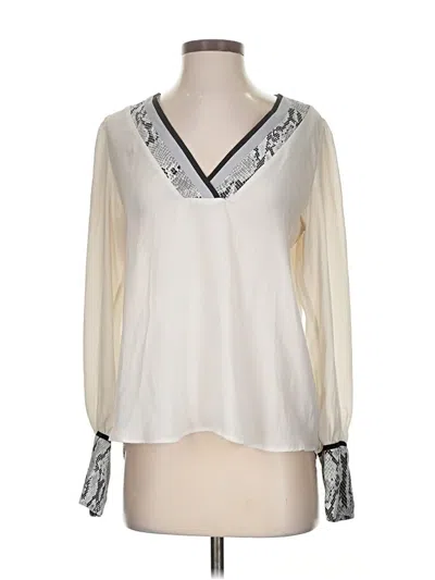 Pre-owned Express Long Sleeve Blouse In White