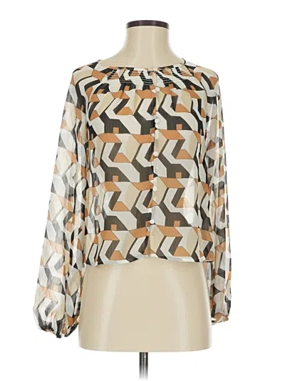 Pre-owned Express Long Sleeve Blouse In White