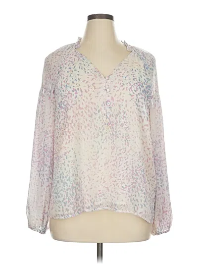 Pre-owned Express Long Sleeve Blouse In White
