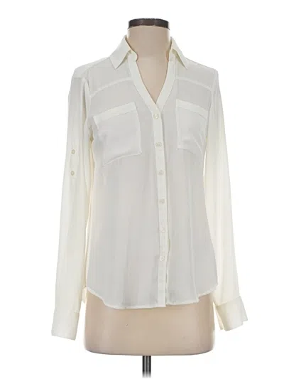 Pre-owned Express Long Sleeve Blouse In White